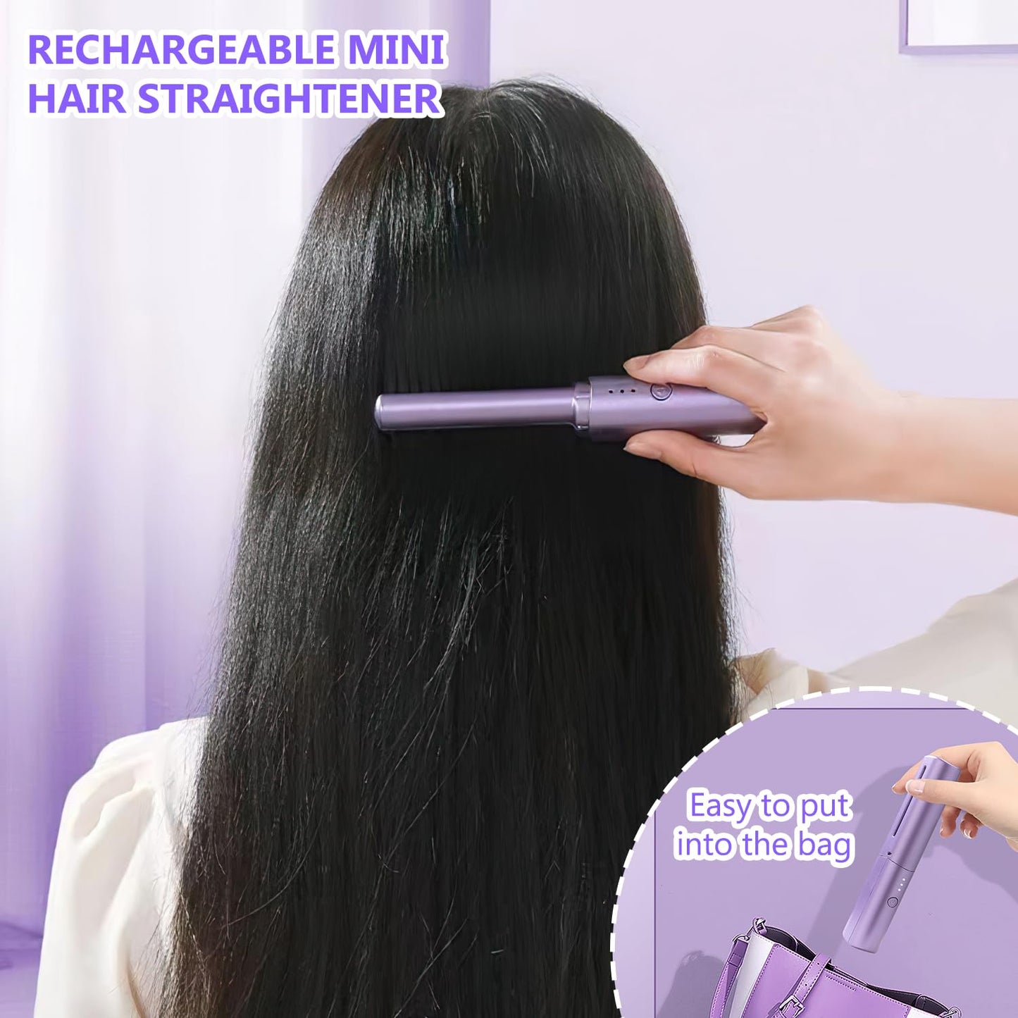 2 in 1 Rechargeable Hair Straightener + Comb